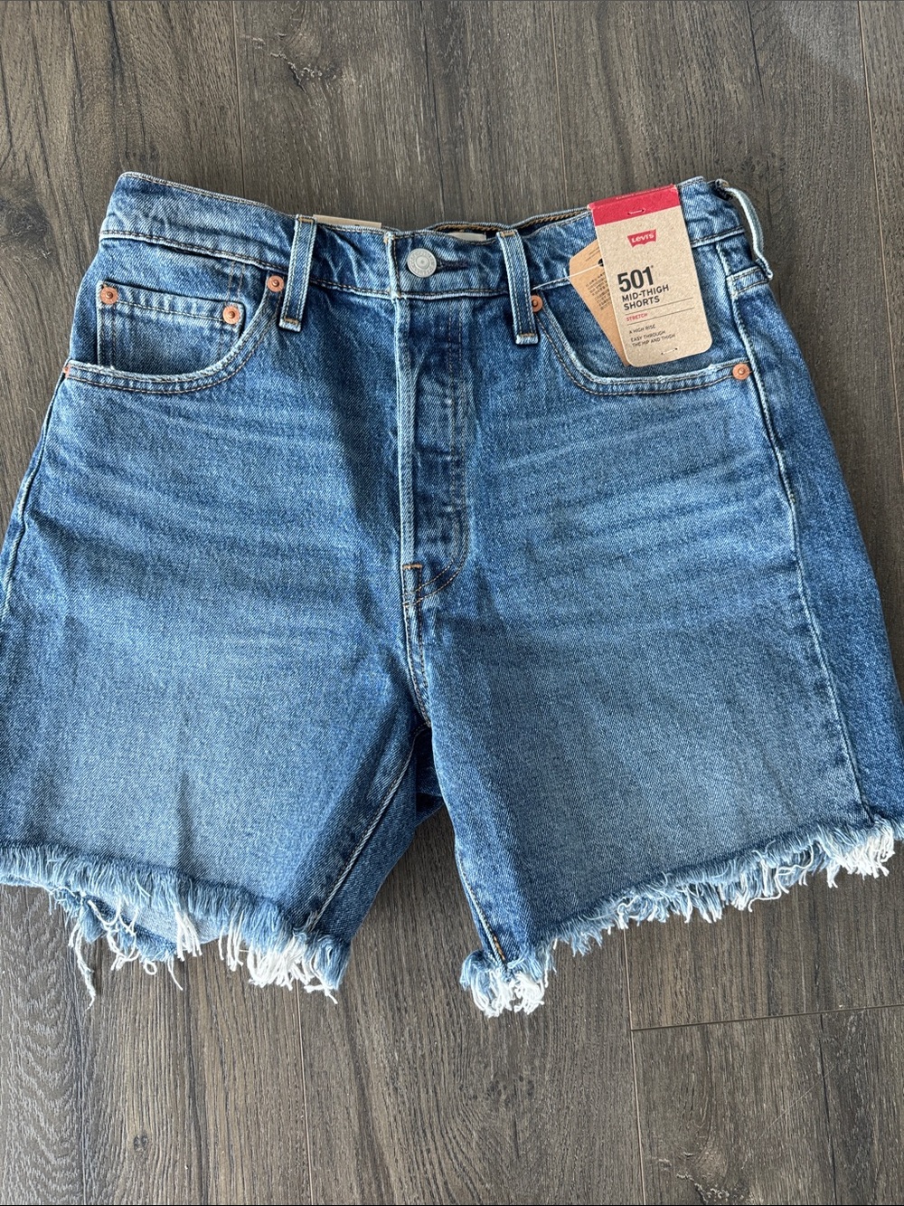 Levi's 501 Mid-Thigh Cutoff Jean Shorts